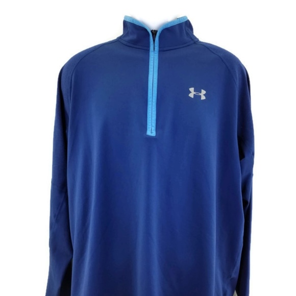 Under Armour RUN Men's Gray /Blue Shirt Size XL Fi - Picture 1 of 6